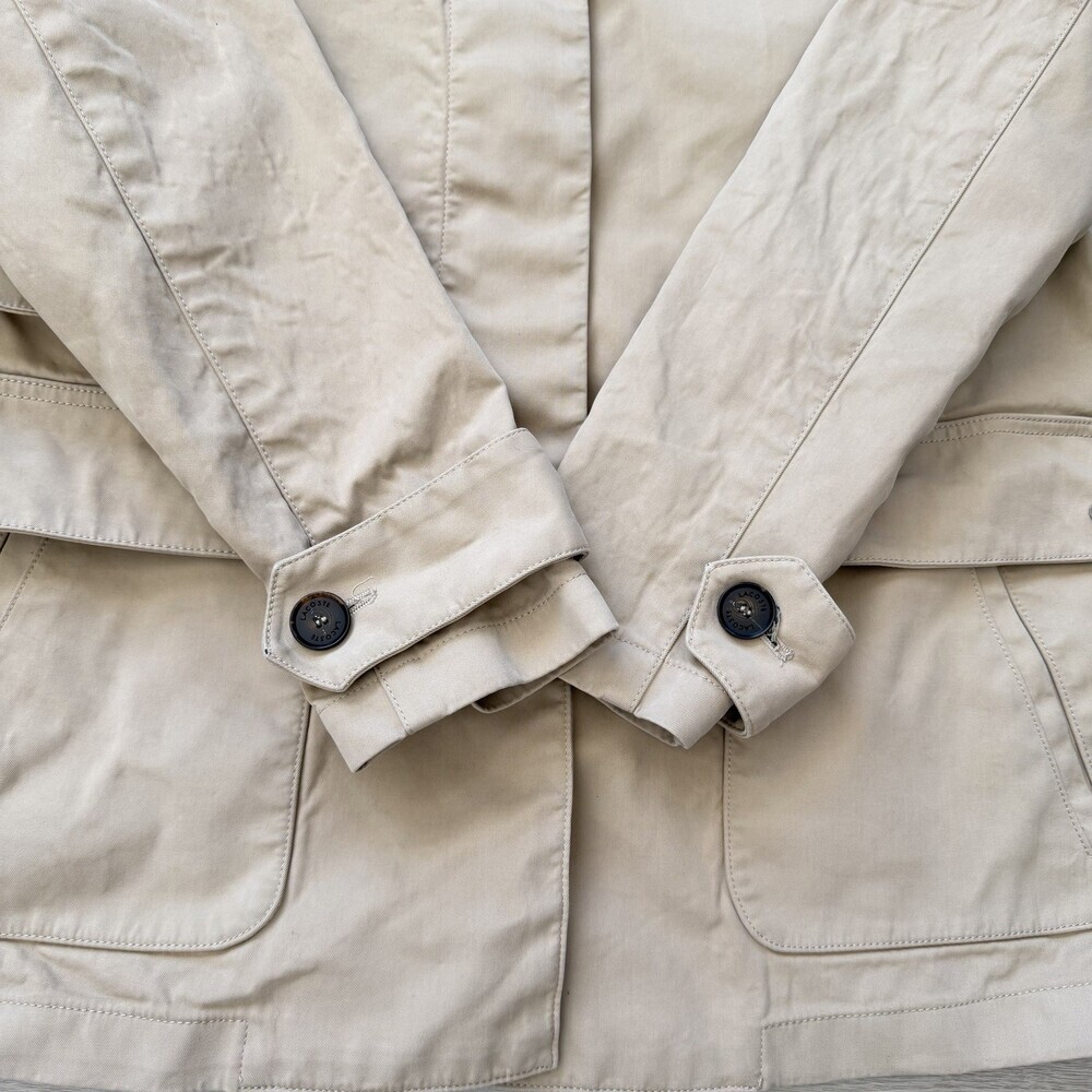 Lacoste Chore Jacket VINTAGE Women's (FR 40) 8 US RARE TONAL LOGO Coat Beige EUC - Picture 3 of 16
